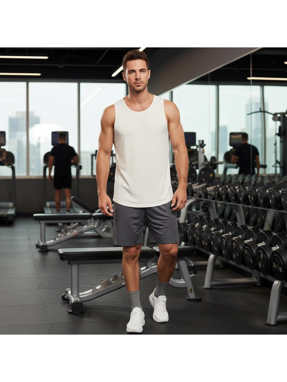 Baleaf Men's Tank Top XL White Activewear Breathable Gym